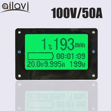 TF02 100V 50A тестер емкости свинцово-кислотной литиевой батареи отображение напряжения тока кулонометр счетчик кулонов