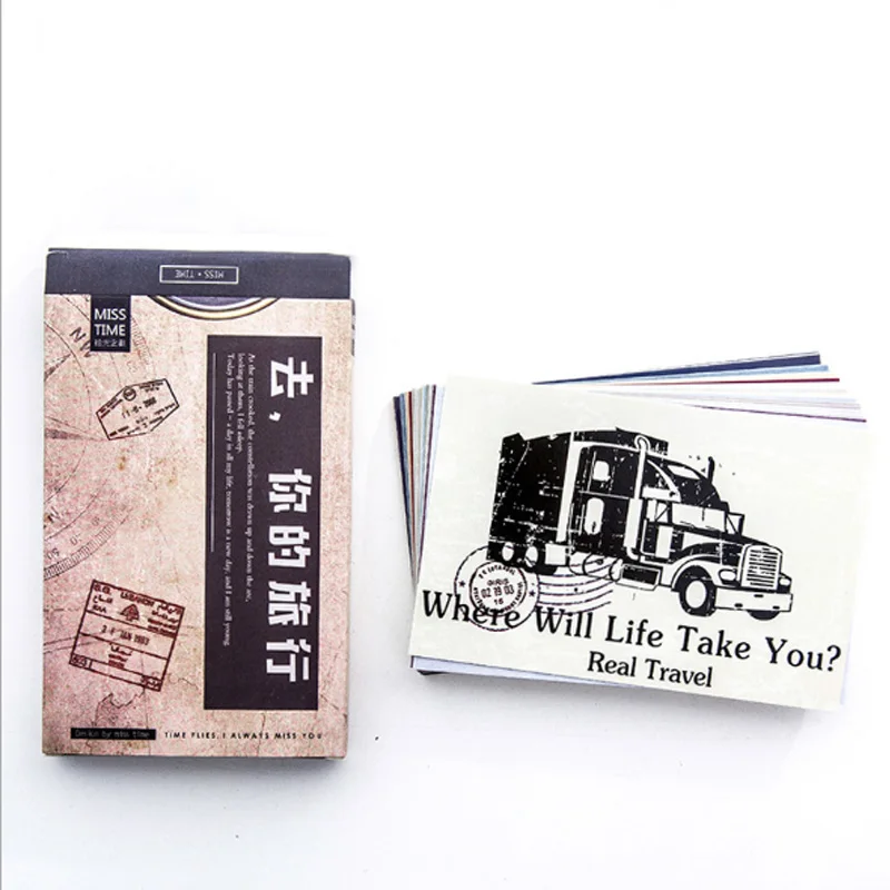 

30 pcs/pack Creative Go on your trip Card Postcard Birthday Letter Envelope Gift Card Set Message Card