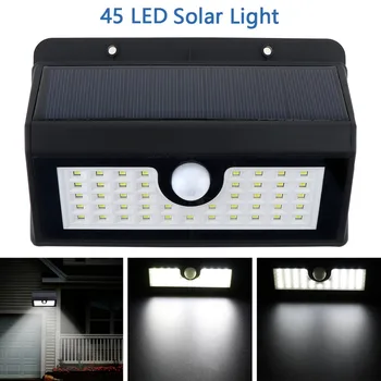 

Outdoor Waterproof 45 LED Solar Power PIR Motion Sensor Wall Light with 3 Modes Light for Garden / Yard /Driveway