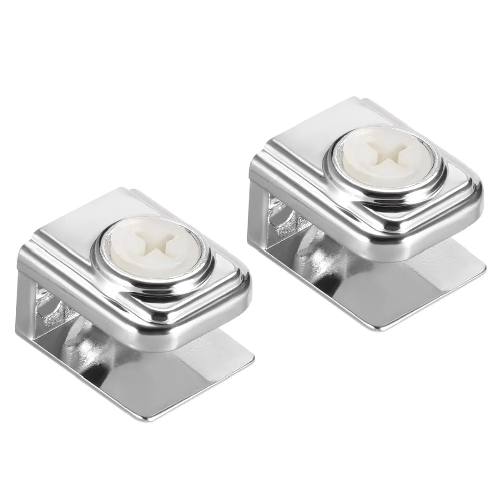 Uxcell 2pcs Adjustable Zinc Alloy Glass Shelf Brackets for 5 8mm Thick