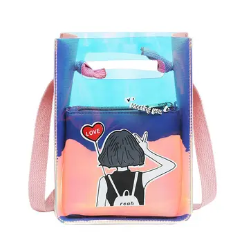 

2019 new women's shoulder bag cute cartoon character print casual messenger bag 2Pcs fashion handbag
