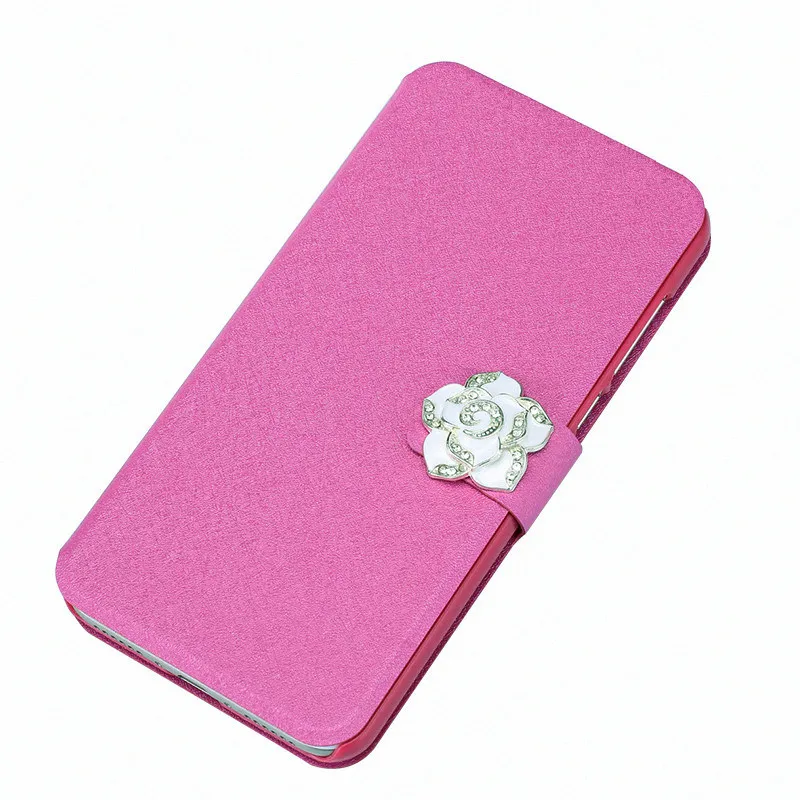 Для LG K4 K5 K7 K8 K10 чехол Роскошный из искусственной кожи флип-чехол Fudans чехол для телефона s защитный корпус крышка Капа Coque сумка - Цвет: Rose Red Camellia