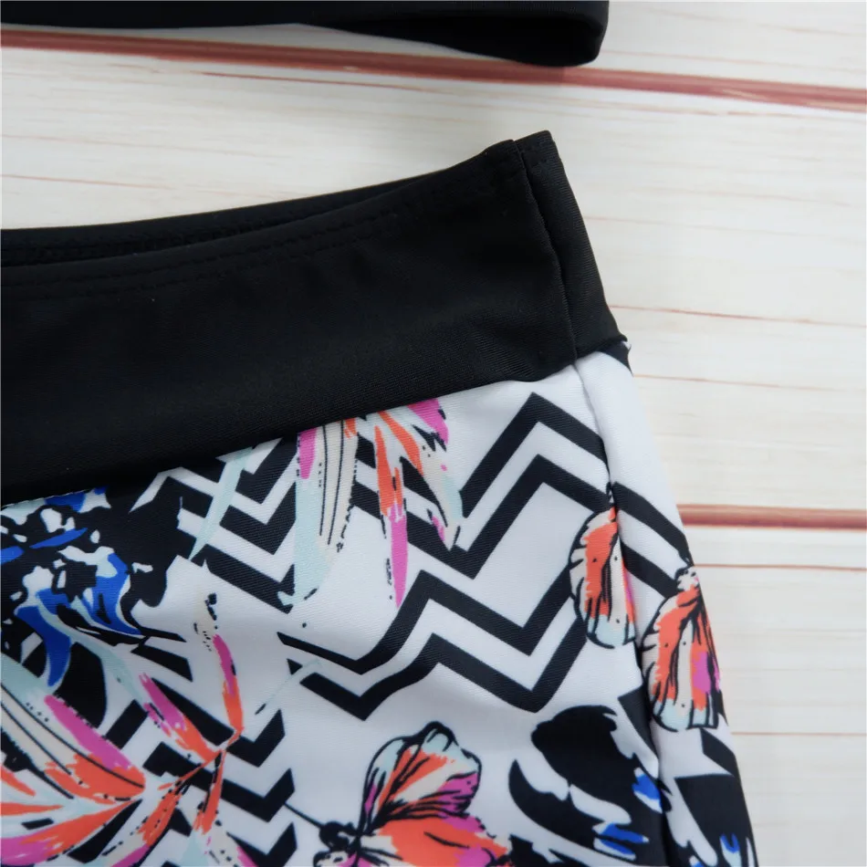 Карман для девочек мода 2019 г. шить комплект бикини Push Up танкини плечевой ремень для женщин цветочный принт купальник летние пляжные