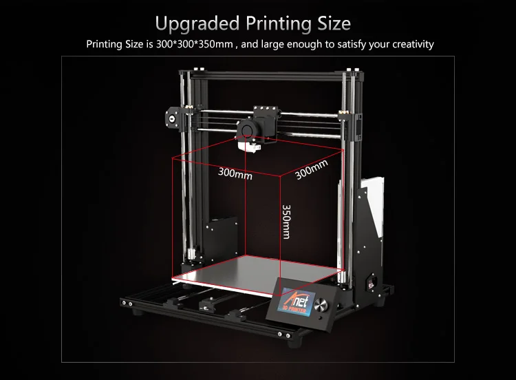 Anet A8 Plus, домашний 3d принтер, высокоточный, Модернизированный, с горячей станиной, промышленный 3d принтер, набор для самостоятельной сборки, версия impressora 3d с PLA нитью