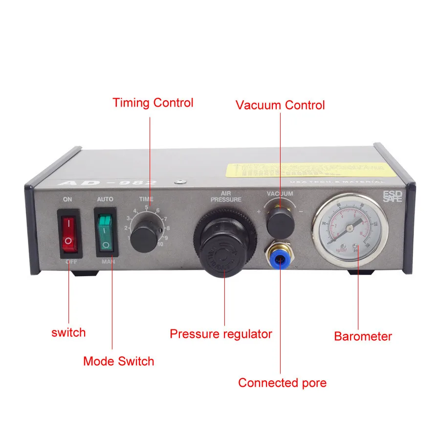 5 шт. AD-982 Высокоточный полуавтоматический диспенсер для клея PCB паяльная паста жидкий контроллер дозатор диспенсер для жидкости