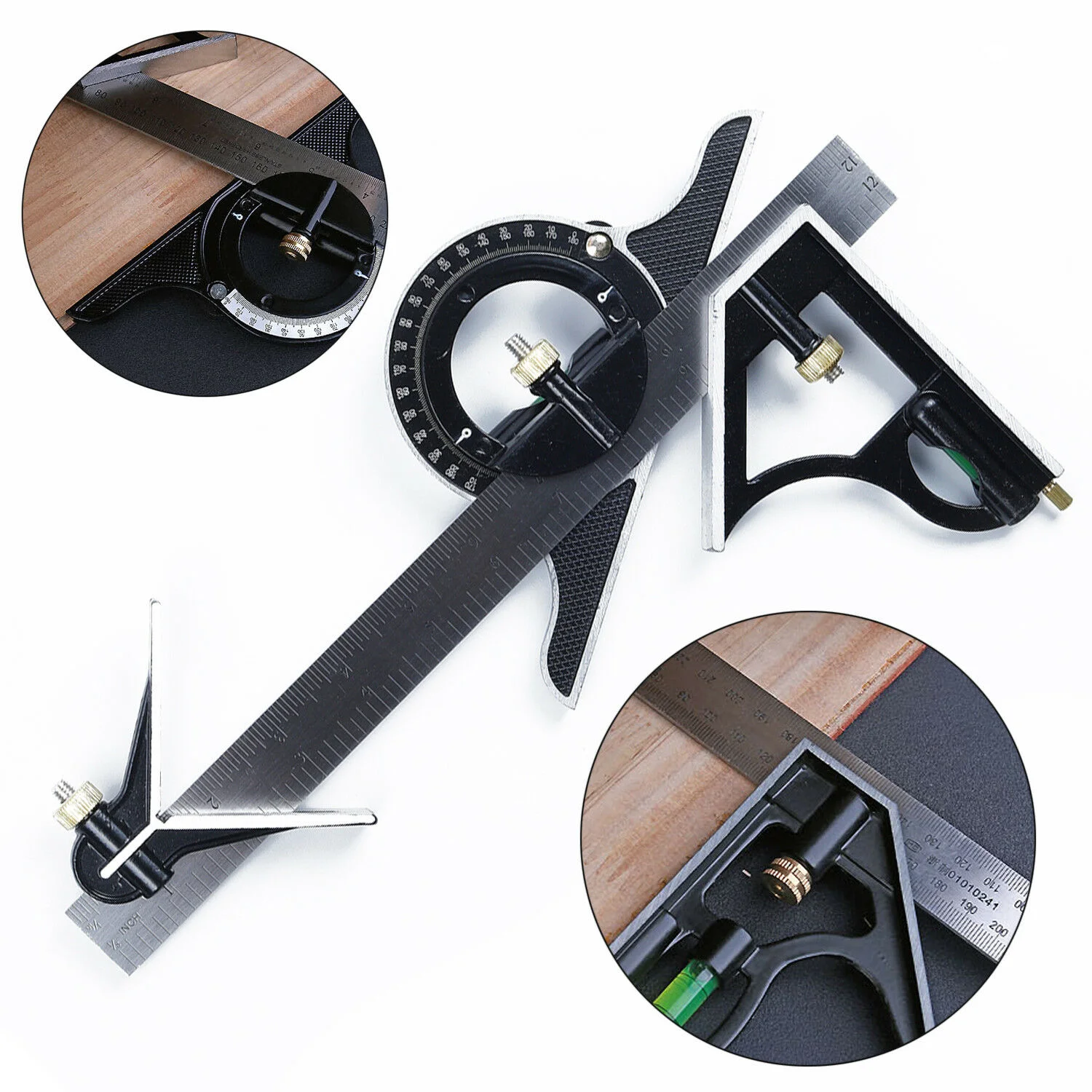 

300MM professional carpenter tools Combination Square Angle Ruler Stainless Steel protractor Multi-function Measuring Tool