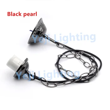 

Free shipping Ceiling rose with chain and cable wire cord set E27 Edison retro lamp holder black pearl lighting accessories DIY