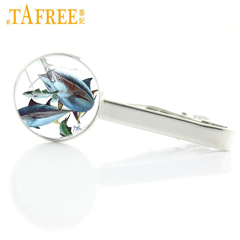 TAFREE 2017 новое поступление морской жизни Тунас Зажимы для галстука синее море