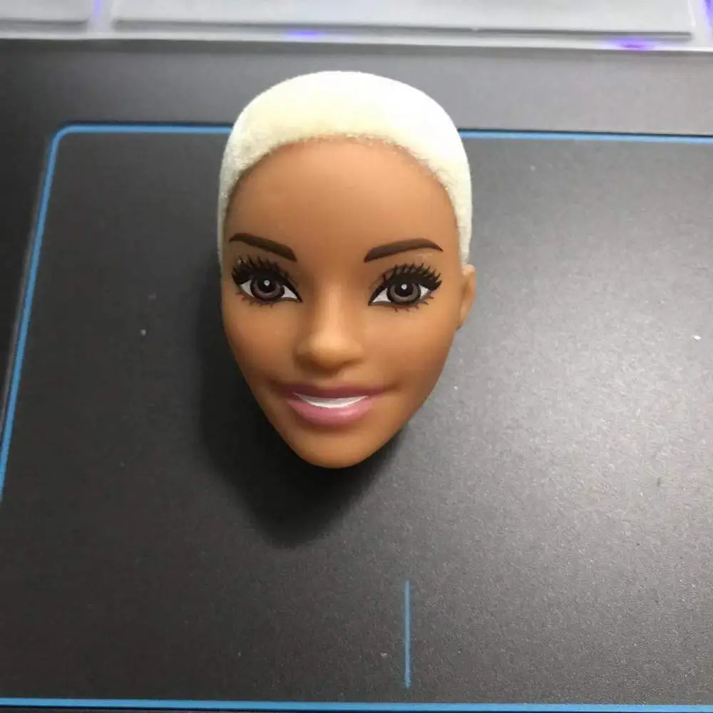 Новая мода голова куклы с иностранными девочками черные волосы белые волосы плоские волосы DIY аксессуары для больших глаз голова кукольный подарок для девочек - Цвет: 5