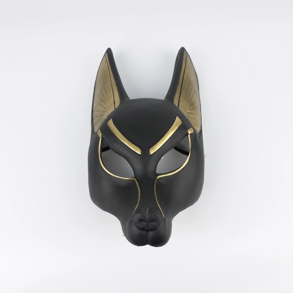 Египетская Маскарадная маска для лица Anubis с шарфом ПВХ Canis spp голова Волка Jackal Animal