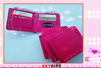 

Creative Design String of string for dollar cow leather wallet Short Card Wallet Genuine Leather Purse Card Holder