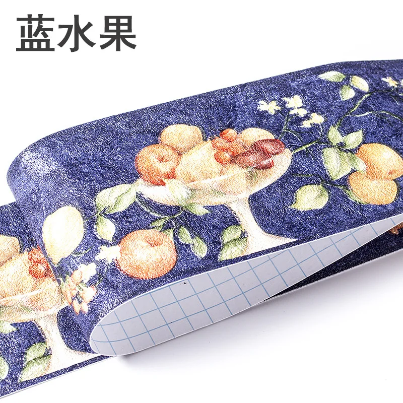 5M Self adhesive Wallpaper Fruit PVC Waterproof Waist Line border Bathroom Toilet Kitchen Wall Sticker Home Decor cameo parede