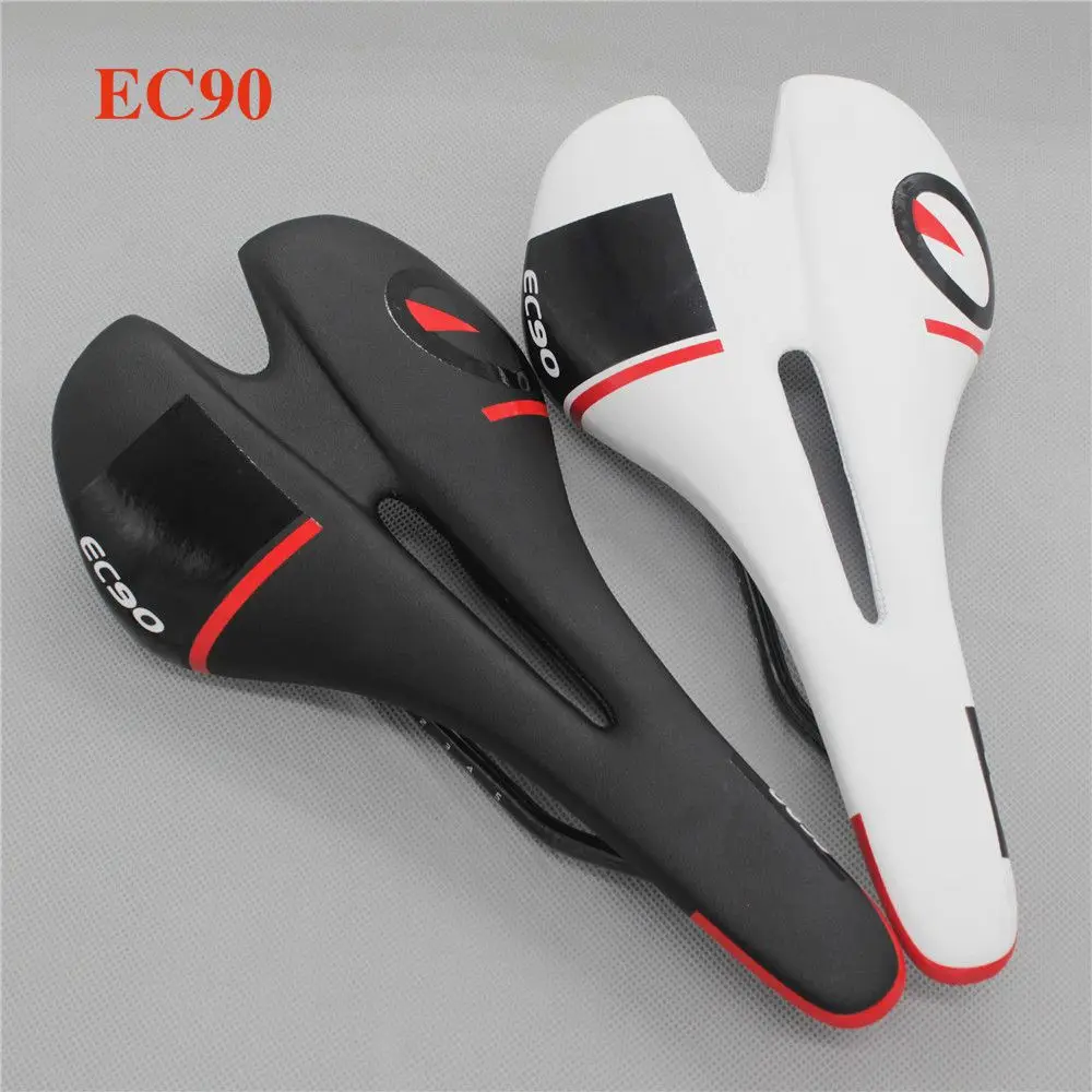EC90 Carbon Fiber Road Bike Saddle Cycling MTB Bicycle Front Seat Hollow cycling saddle White/Black Parts | Спорт и развлечения