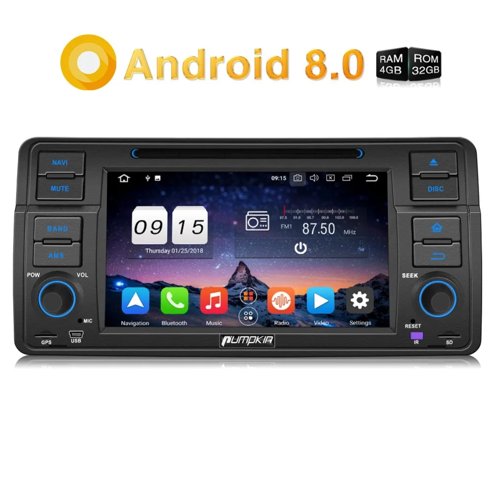 Тыква 2 Din 7''Android 8 0 Восьмиядерный 4G RAM 32G ROM автомобильный стерео DVD плеер GPS