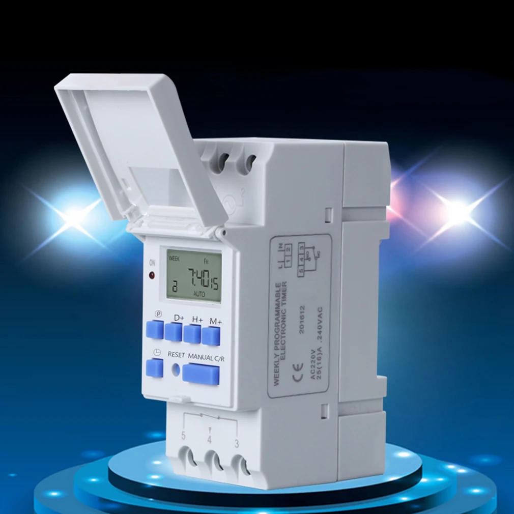 

White Panel Mounted Digital LCD Programmable Electronic Timer Switch THC 15A 220V YP15 A