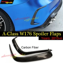 ФОТО mercedes w176 a180 a200 a260 carbon fiber rear bumper canards for benz a class a45 amg package 2013-2018 rear air dam trimming