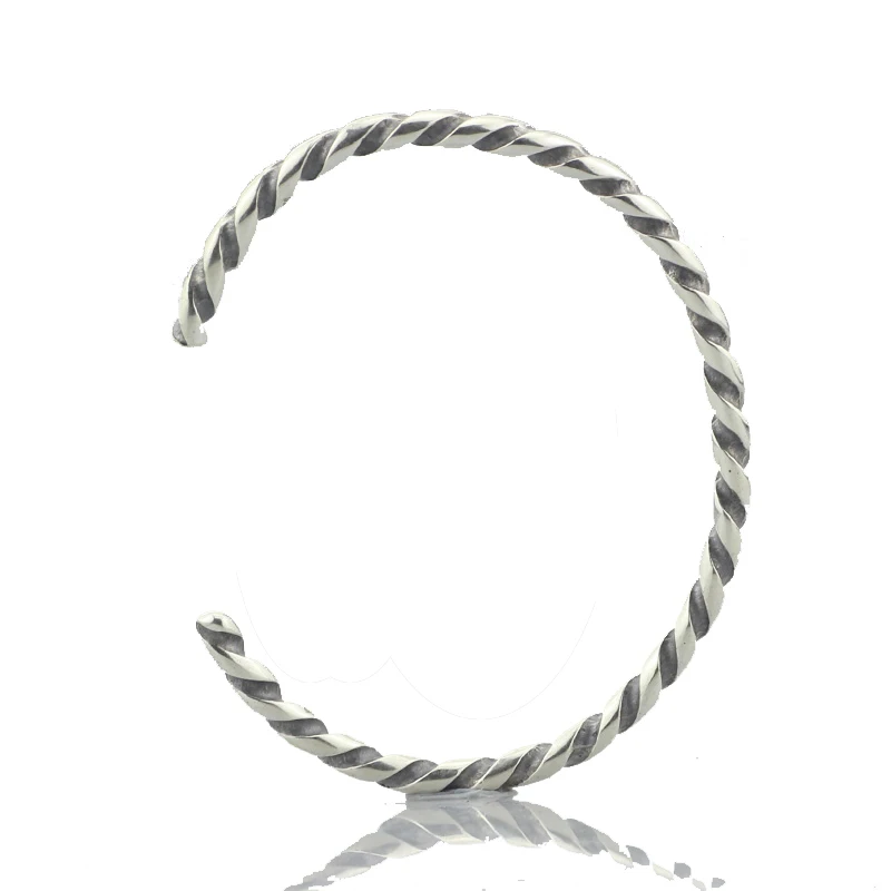 

Authentic 925 Sterling Silver Charms Silver Bangle Fit European Brand DIY Beads Bracelet Jewelry Not include Charms