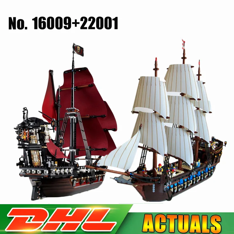 

LEPIN 16009 Queen Anne's revenge Pirates of the Caribbean +22001 Pirates Imperial Flagship Model Building Blocks Bricks Toys