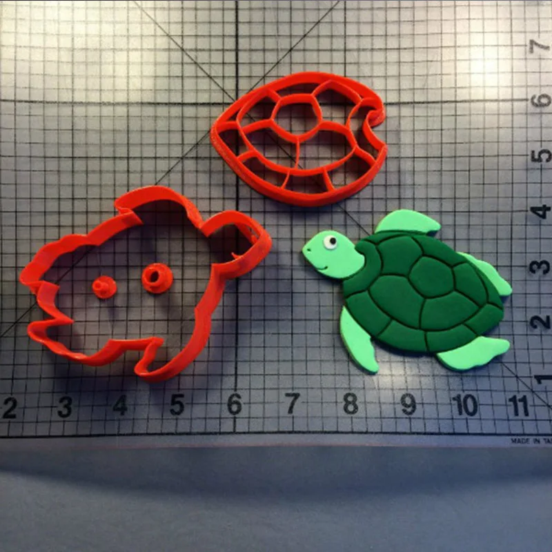 

Sea Turtle And Turtle Series Made 3D Printed Fondant Cake Decorating Tooks Cookie Cutter Set
