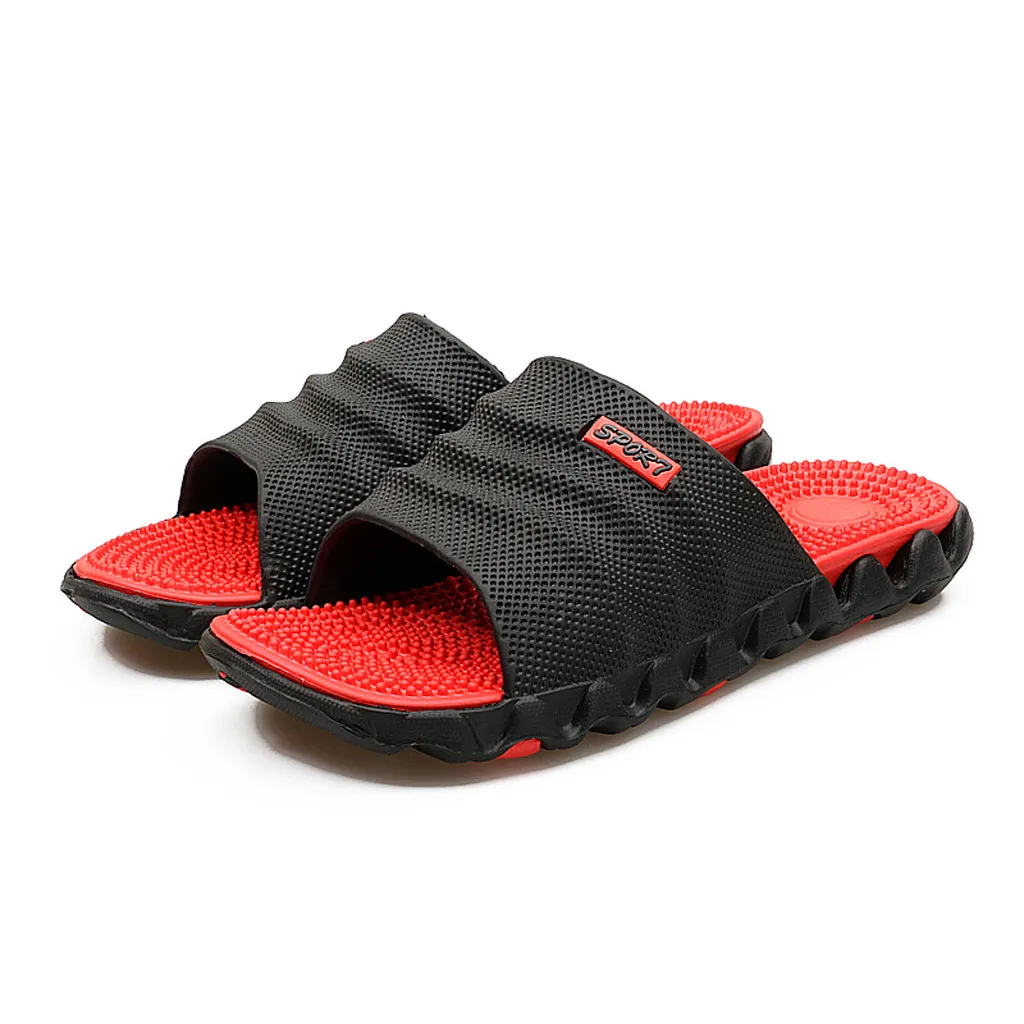 Home Sole male Casual Soft Men's Gentleman Leisure Massage Health Wear Non-slip Beach Slippers Shoes Toe Foot shoes