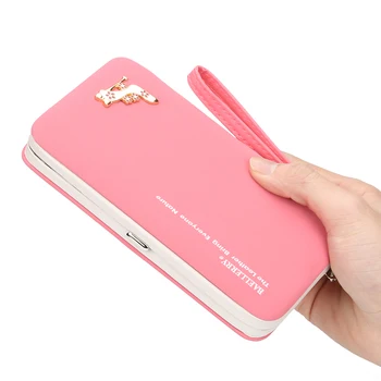 

Fashion High heels Women Wallet Wrist Handle Phone Case Long Section Money Pocket Pouch Handbag Women's Purse Card Holders 2019