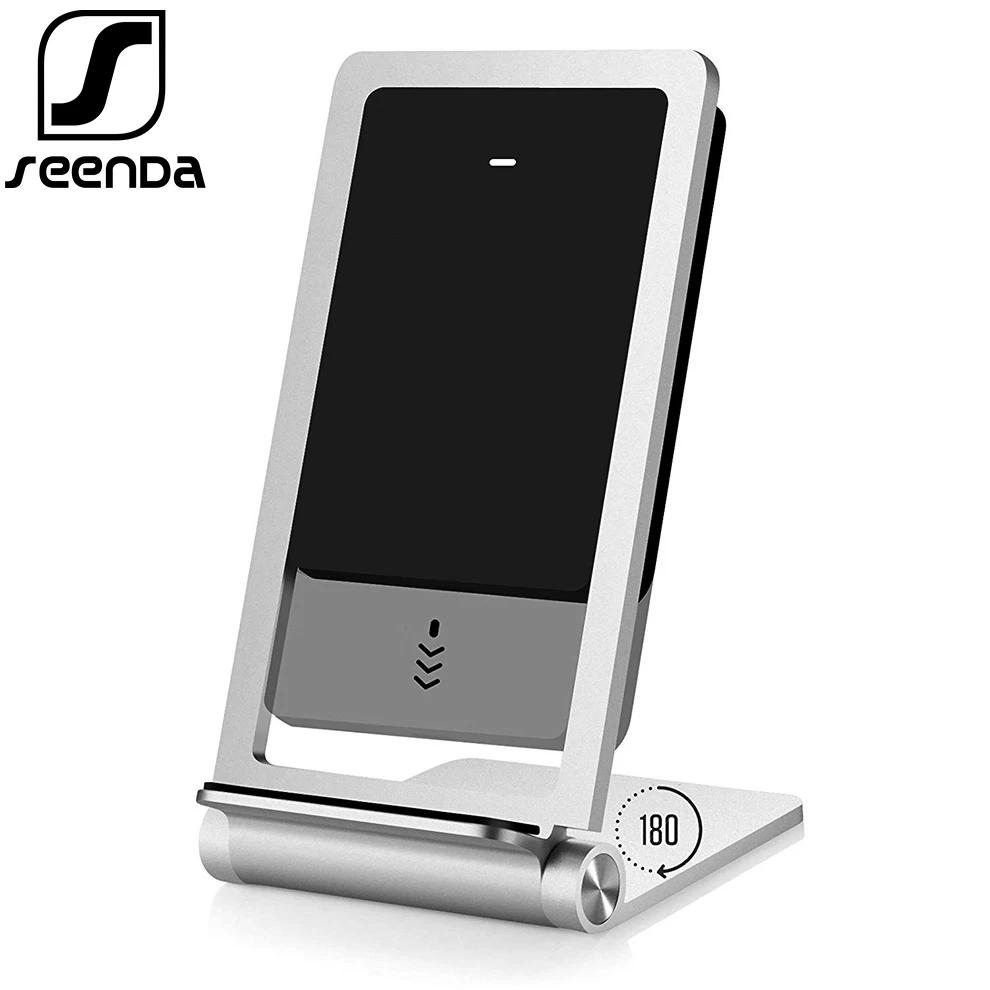 

SeenDa Qi Wireless Charger With Aluminum Foldable Stand For iPhone Samsung Quick Fast Wireless Charging Desk Adjustable Holder