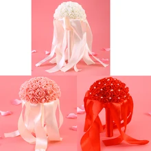 Шелковый букет невесты Свадебный букет Атлас искусственный букет невесты Цветы для свадебной вечеринки