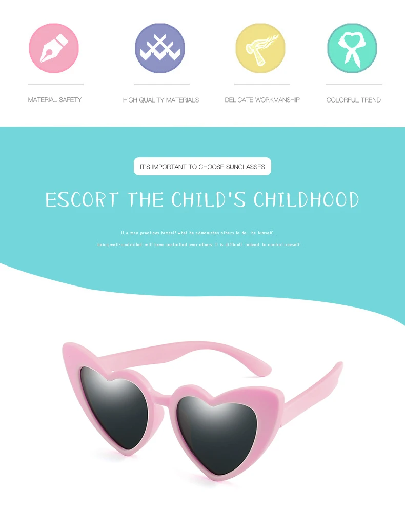 WarBLade, Детские поляризованные солнцезащитные очки, детские солнцезащитные очки в форме сердца, для девочек и мальчиков, силиконовые, UV400, Детские зеркальные очки, Gafas TR90