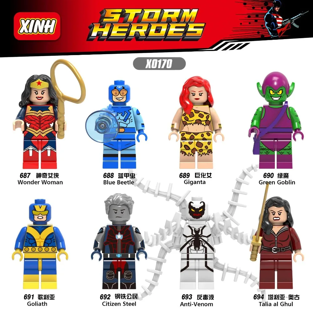 

Dc Hero Series Wonder Woman/Giganta/Goliath/Goblin DIY Figure Minifigured Building Blocks Figure Bricks Compatible With Legoings