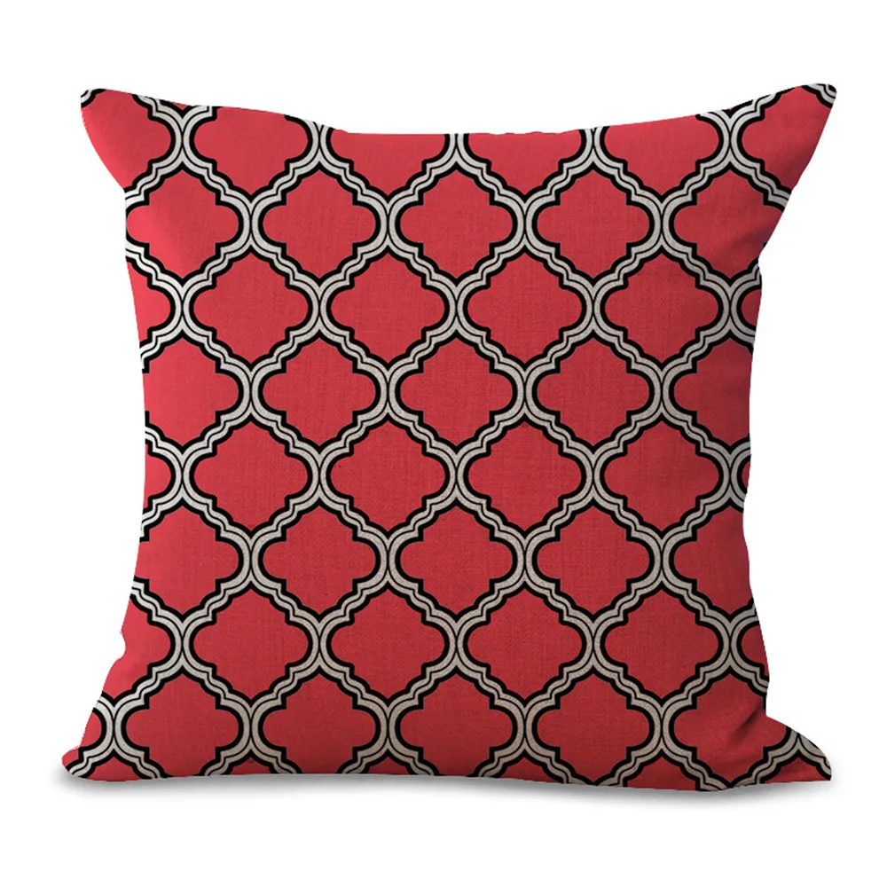 2018 Подушка Чехол 45*45 Home Decor Чехлы красный геометрический пледы наволочки покрытия
