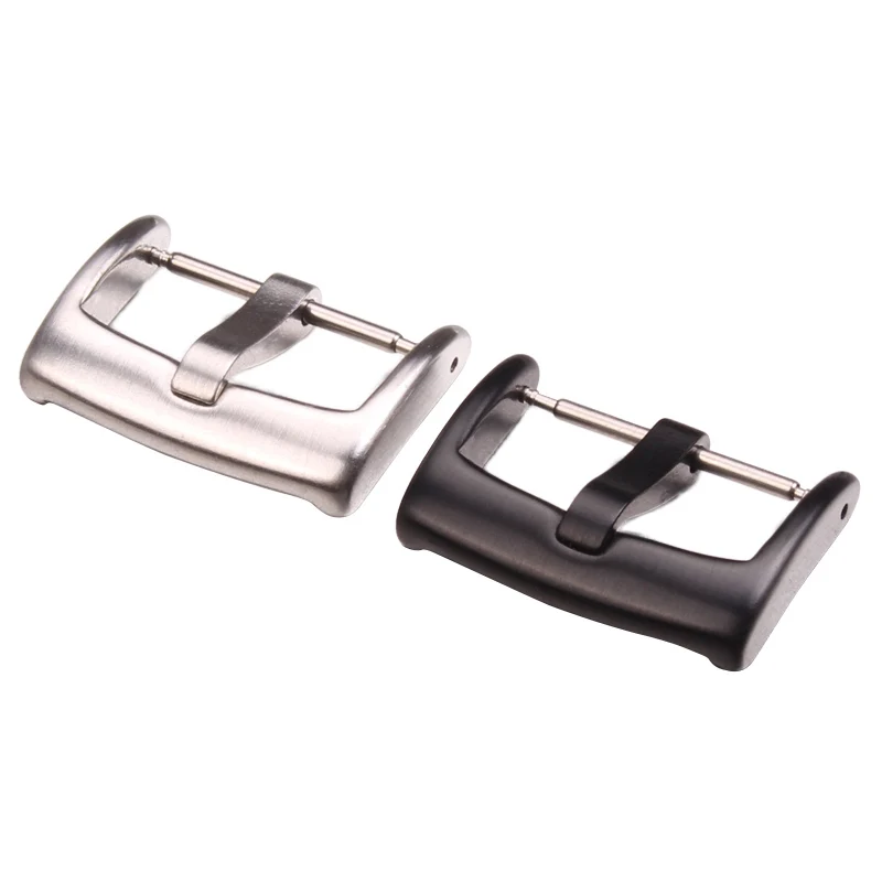 

316L Solid Stainless Steel Watch Buckle Silver Black Brushed Watch Band Strap Clasp 16 18 20 22 24mm Watches Clock Accessories