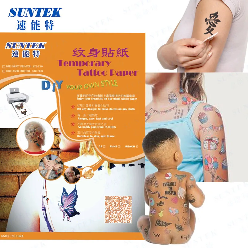 Papel de plantilla térmica de tatuaje temporal A4 Papel de copiadora térmica de carbono imprimible personalizado Papel de transferencia de tatuaje 50 hojas 