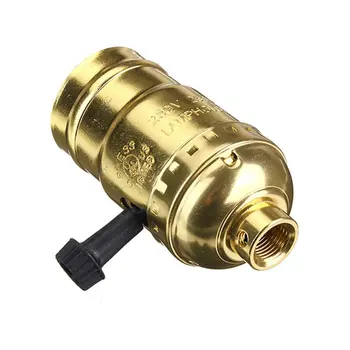 

Chandelier E27 Retro Edison Lamp socket With Switch 110-220V Gold