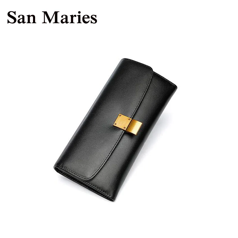 

San Maries Classic Long Women Wallets High Quality Leather Women's Purse and Wallet Designer Lady Clutch Female Card Holder