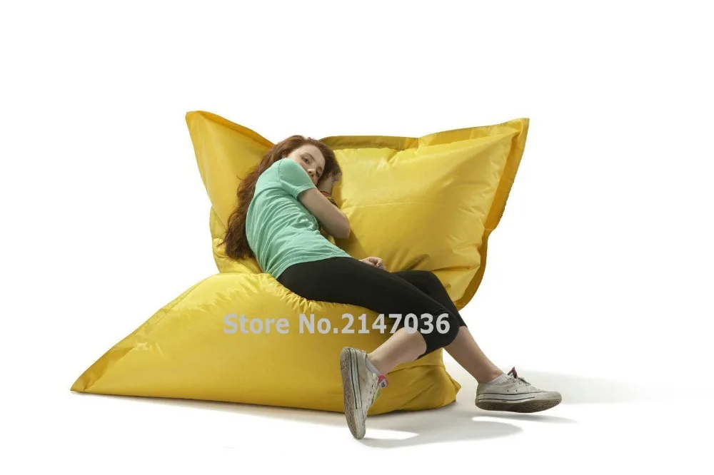 Best yellow and green outdoor sleeping chair, indoor relaxing beanbag sofa