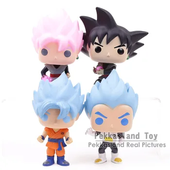 

Dragon Ball Z Super Saiyan God Rose Son Goku Vegeta PVC Figures Toys Car Decoration Dolls 4pcs/set