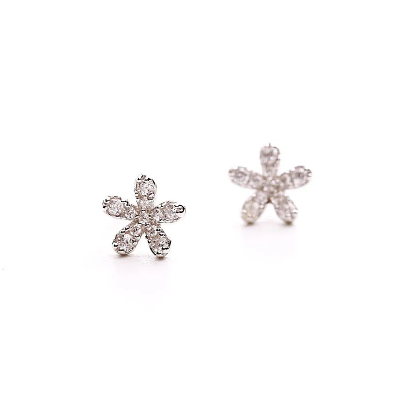 flower cz earring 100% 925 Sterling silver Jewelry fashion Hypoallergenic Stud earrings for women gift
