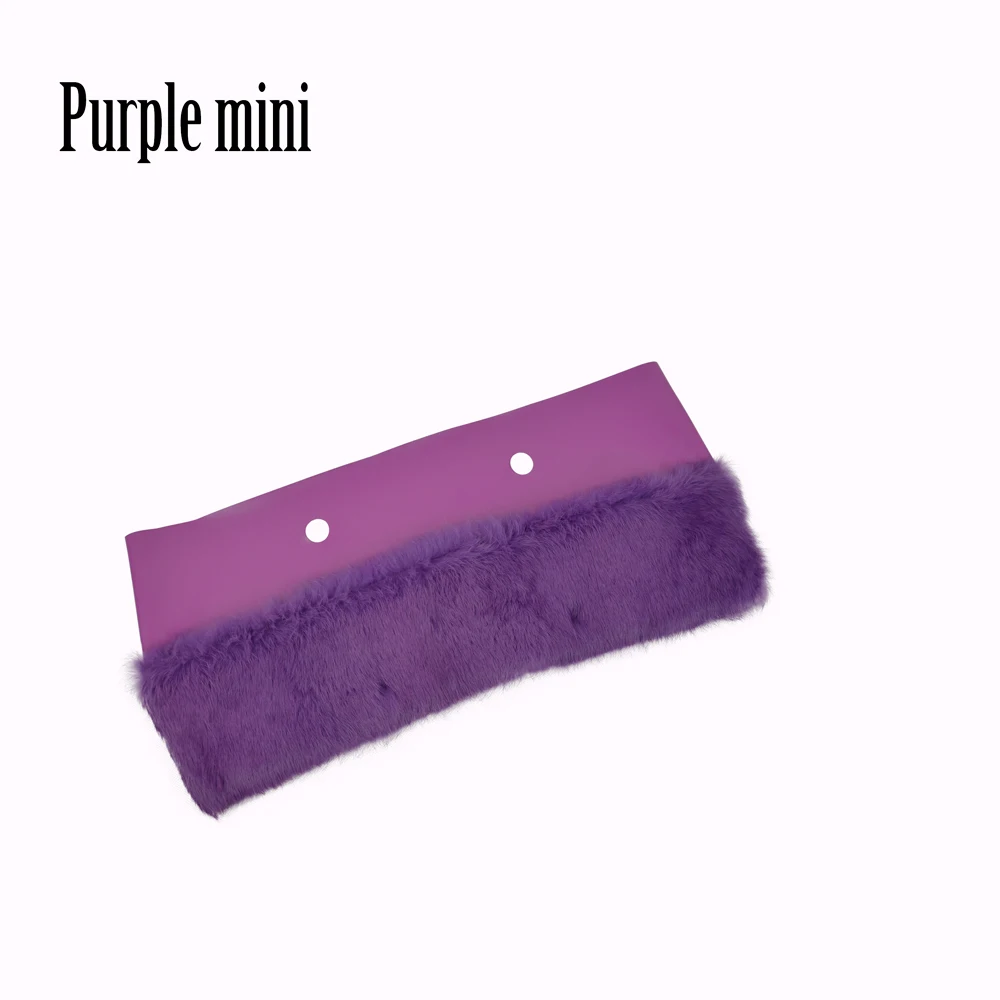 Tanqu плюшевой отделкой для O BAG термальность плюшевое украшение кроличий мех подходит классический большой мини Obag - Цвет: Purple mini