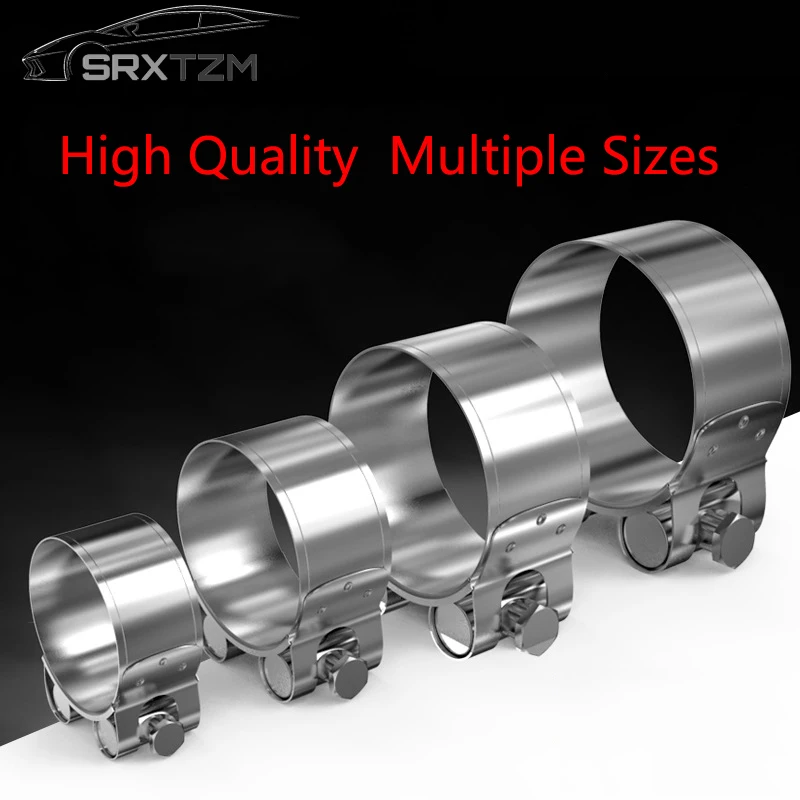 SRXTZM 45-85mm High Strength Reducing Exhaust pipes Exhaust Clamp Turbo Downpipe Kit Universal Silver Motorcycle Automobile 1pcs