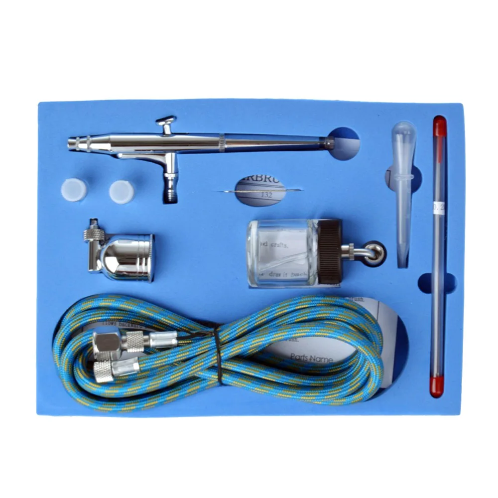 

1Set 134K Portable Dual Action Airbrush Air Compressor Pen Kit Needles Nozzles Craft Paint Art Spray Gun Painting Model Tool