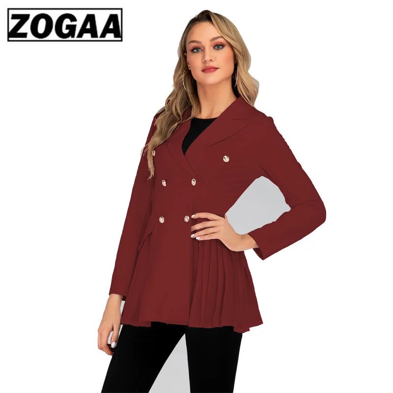1PC Autumn Spring Women Double Breasted Trench Coat Khaki Vintage Casual Office Lady Business Long Outwear ZOGAA
