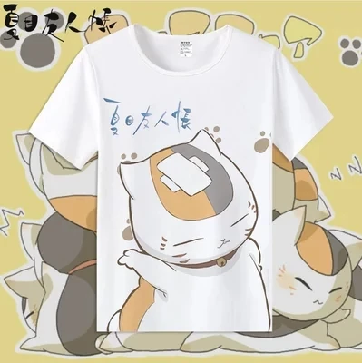 

Anime Natsume yuujinchou monster contact book cardigan cat teacher Cosplay T-shirts Costumes Men Women Short Sleeve Summer Tees