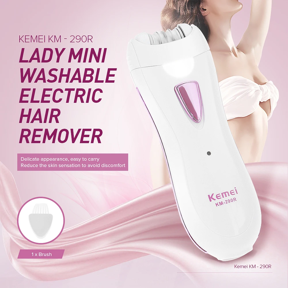 

Kemei Professional Electric Epilator Women Rechargeable Depilation Mini Leg body Bikini Hair Removal Female Depilatory Tools New