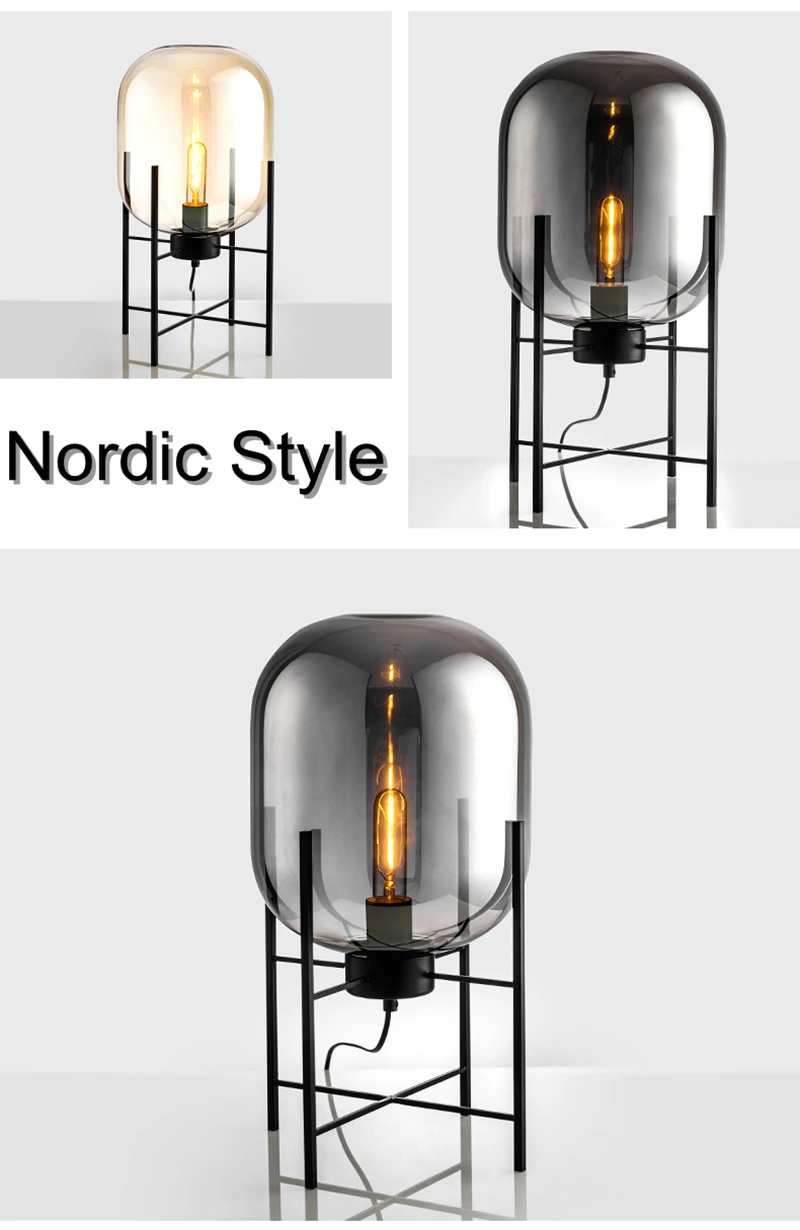 Candeeiro de Mesa Luz da Mesa Nova Chegada Criativo Simples Abajur Vidro Preto E27 Edison Arte Casa Loja Restaurante Decoração Iluminação 15 Cheap decorative lampshade