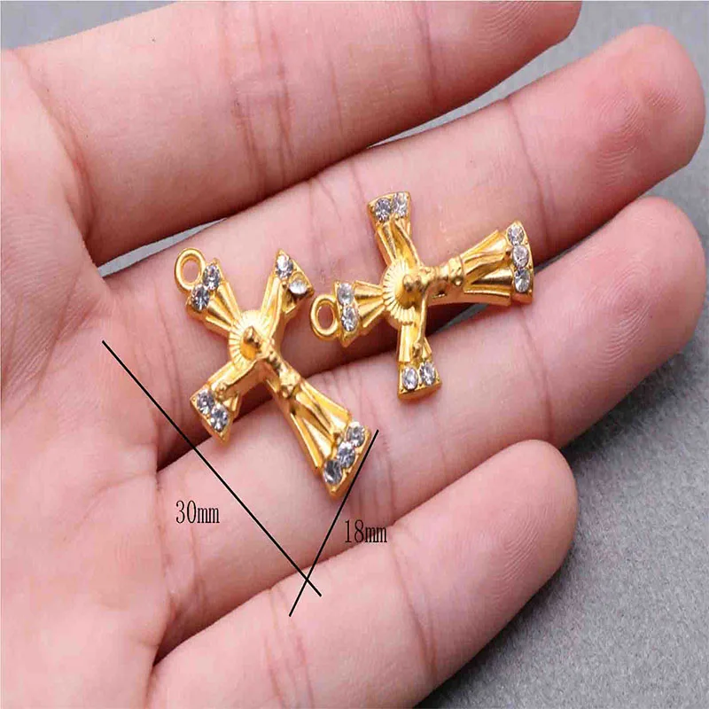 

100 pieces of Catholic Gold Cross Medal, Charismatic Catholic Christian Cross Medal Craft Cross Medal