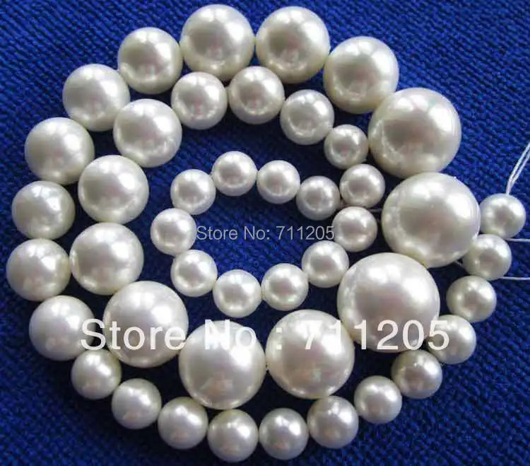 

8-16mm Beautiful Shell pearl Gradually Round loose beads 18" 4# ,Min. Order is $10,we provide mixed wholesale for all items !