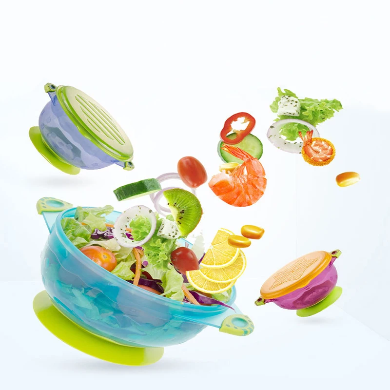 

ideacherry Temperature Sensing Feeding Spoon Child Tableware Bowl Learning Dishes Service Plate Suction Cup Baby Dinnerware Sets
