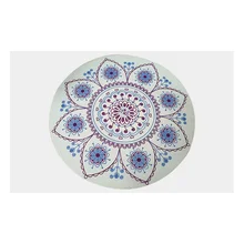 Round Meditation Pad Yoga Mat Cushion Yoga Printing Deer Velvet Circular Natural Rubber Exercise Mat tpe yoga mat high quality rubber pad suede natural rubber super non slip yoga mat body alignment system thin natural rubber mat