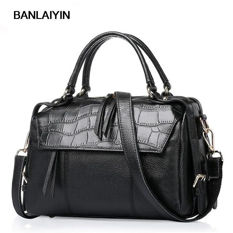 Brand Casual Genuine Leather Bags Women Handbag Crocodile Pattern Cowhide Leather Tote Bag Small Tassel Shoulder Messenger Bags Brand Casual Genuine Leather Bags Women Handbag Crocodile Pattern Cowhide Leather Tote Bag Small Tassel Shoulder Messenger Bags