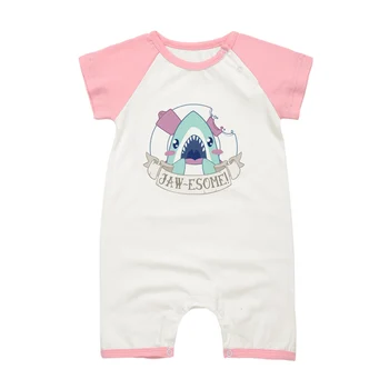 

2017 Baby Newborn Romperis 100% Cotton Jawesome Printing Style Infant Boys Girls Summer Clothing Short Sleeve Babies Jumpsuits